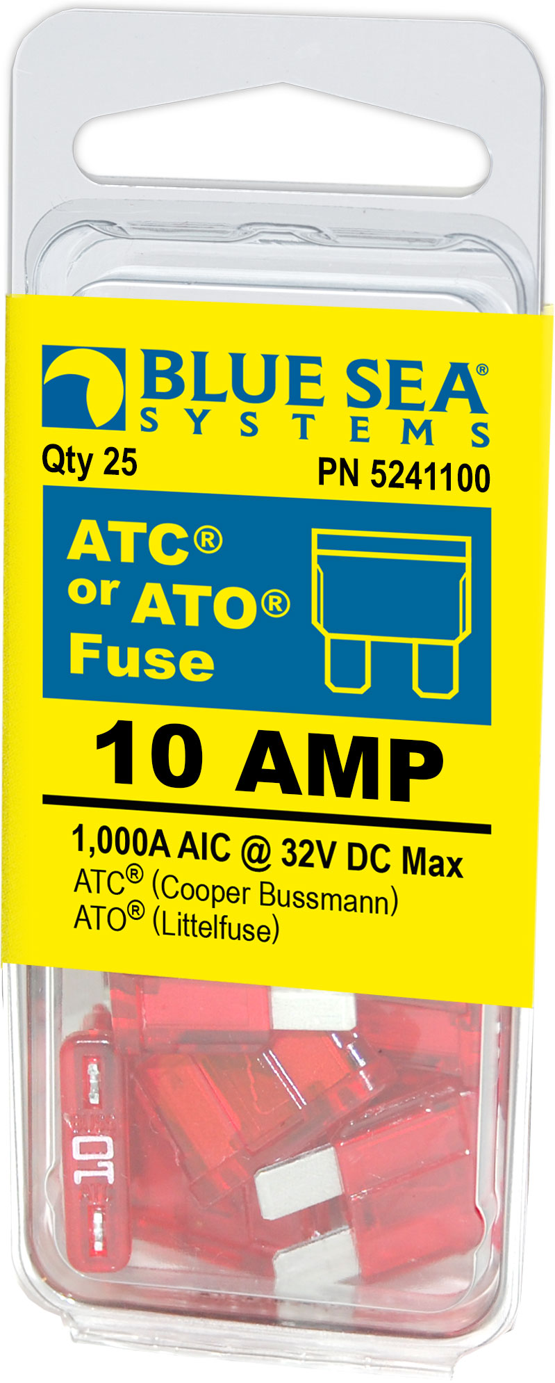 BLUE SEA FUSE ATO/ATC 10A PACK 25 [5241100-BSS]