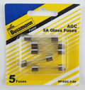BUSSMANN 5PK BP/AGC5 FUSES [BP/AGC-5-RP]