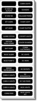 BLUE SEA LABEL KIT DC PANEL EXTENDED [8039-BSS]
