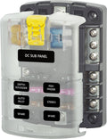 BLUE SEA FUSE BLOCK STBLADE 6CIRC W/GND/CVR [5025-BSS]
