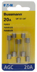 BUSSMANN 5PK BP/AGC20 FUSES [BP/AGC-20-RP]