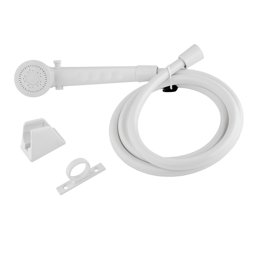 DURA FAUCET SHW HEAD & HOSEWHITE [DF-SA130-WT]