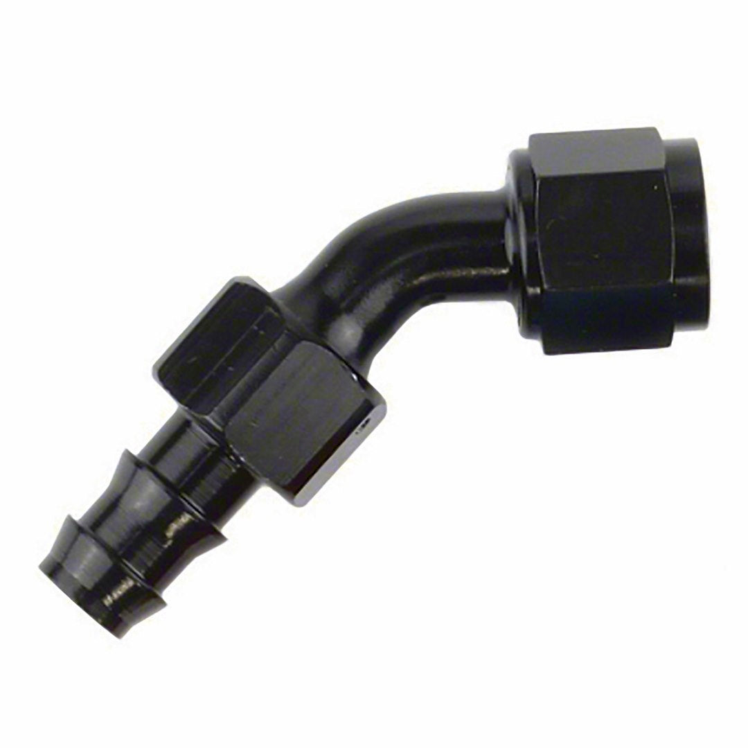 SPEEDFX -8AN X 45  BLK PUSH-ON HOSE END [520845BK]