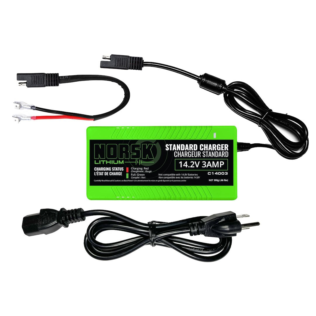 NORSK INC 14.2V-3A LIFEPO4 CHARGER W/SAE CABL [C14003]
