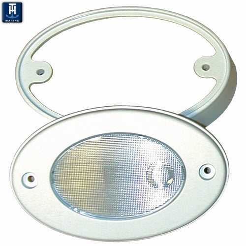 T-H MARINE WHITE OVAL COURTESY LED W/ MNT RING [OCL-2K-DP]