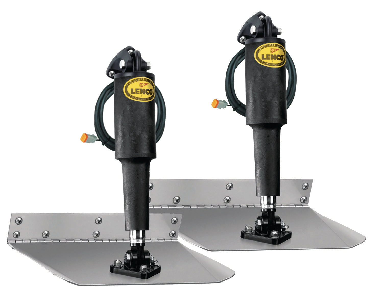 Lenco 9inx24in Standard Mount Trim Tab Kit 12v Requires Switch