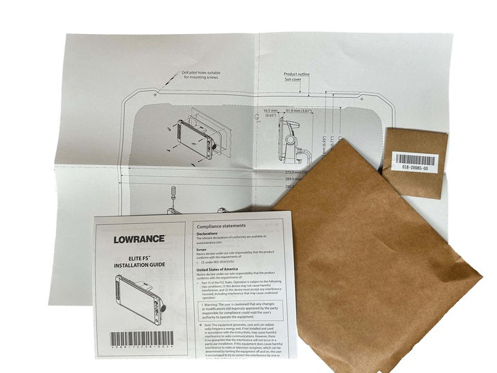 Lowrance Flush Mount Kit for Elite FS 9
