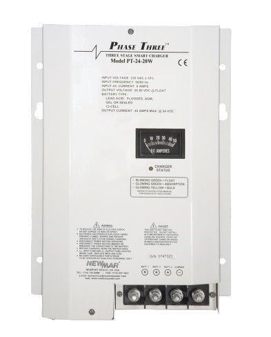 Newmar PT-24-20U 24v 20A Charger 115/230v Input