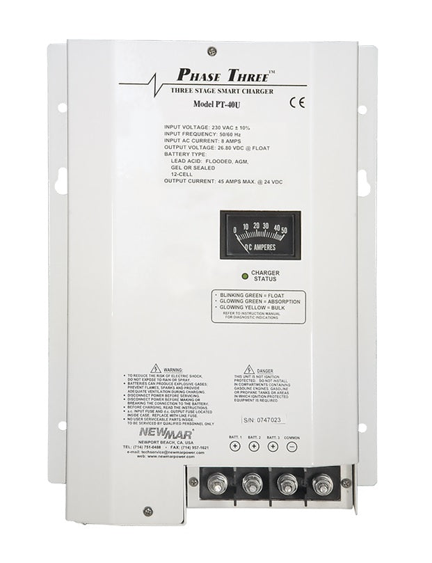 Newmar PT40U 12v 40AMP Charger 115/230v Input
